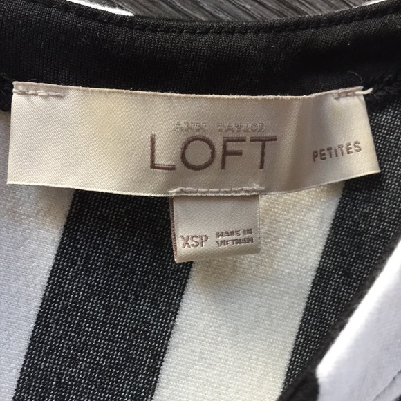 Ann Taylor Loft Petites Sleeveless Black Striped Mini Dress - Picture 5 of 8